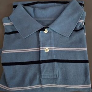 Roundtree & Yorke Blue Striped Polo Shirt